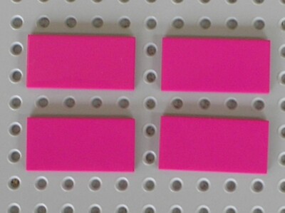 4 x LEGO Magenta Tile 2x4 Ref 87079 Set 41068 41095 41038 41238 41157 ...