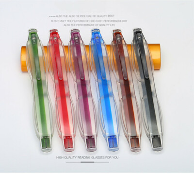 6 Pack Reading Glasses 360 ° Folding Rotating glasses mini Pen Reader with hook