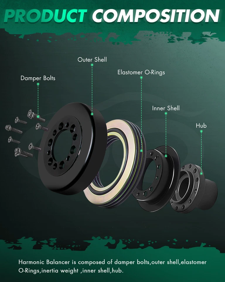 Polia de virabrequim balanceador harmônico Acura TL 3,2L para Honda Odyssey Pilot 3,5L - Imagem 4 de 4