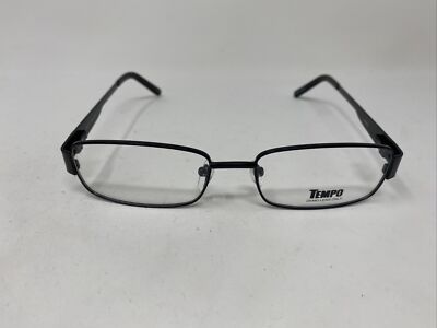 TEMPO EYEGLASSES FRAME MM 2011 BLACK BLUE 54/17/145 FLEX HINGE 1545 Metal CF00