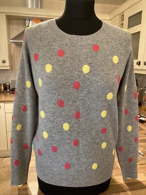 KENAR DAMEN 100 % 2-FÄDIGER KASCHMIR GEPUNKTETER PULLOVER GRÖSSE S SEHR GUTER ZUSTAND