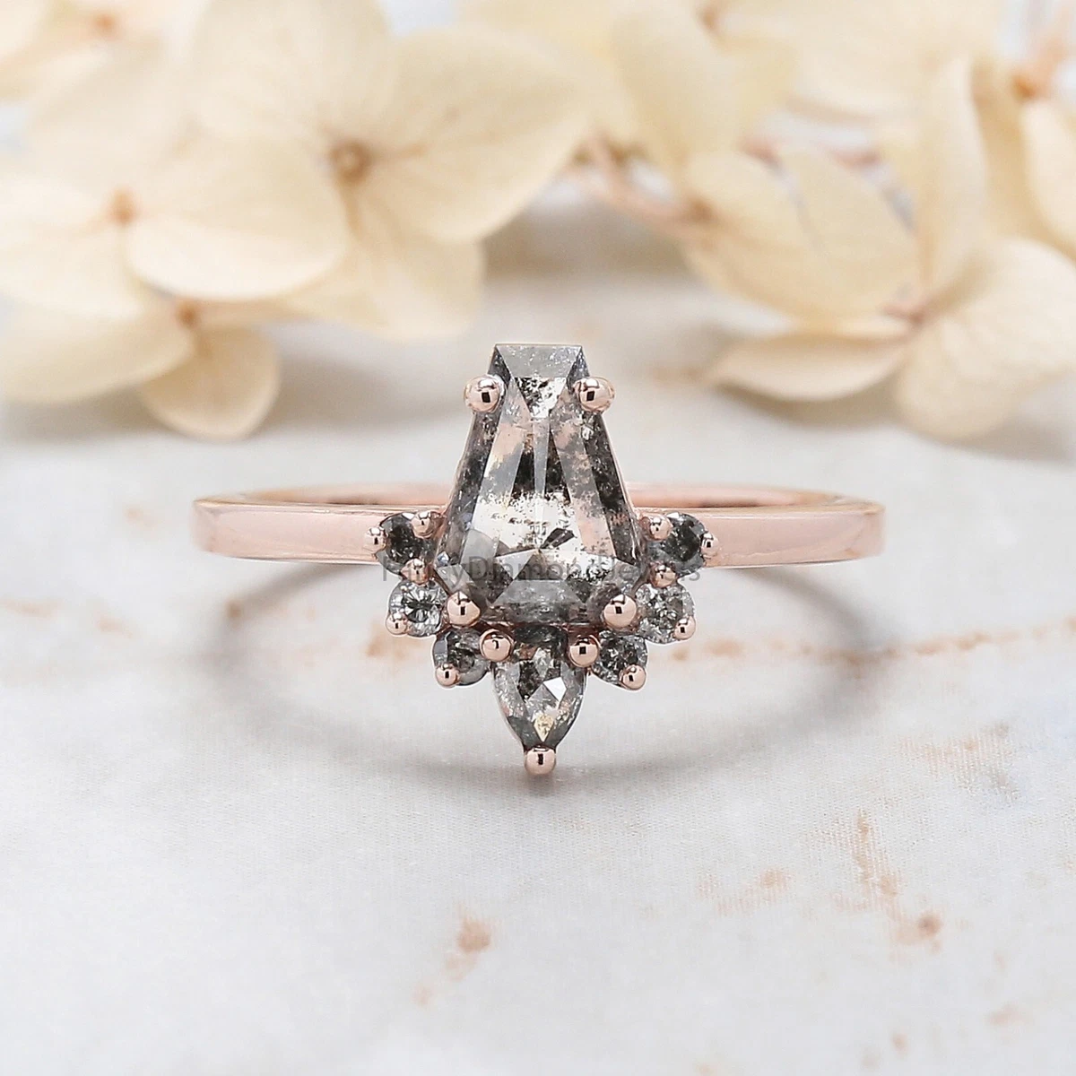 Coffin Salt And Pepper Diamond Ring Coffin Diamond Engagement Ring