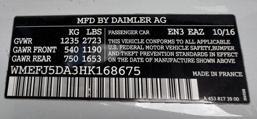 16 17 Smart Fourtwo 1.0L RWD AT Air Intake Tube Hose OEM B - Picture 10 of 11