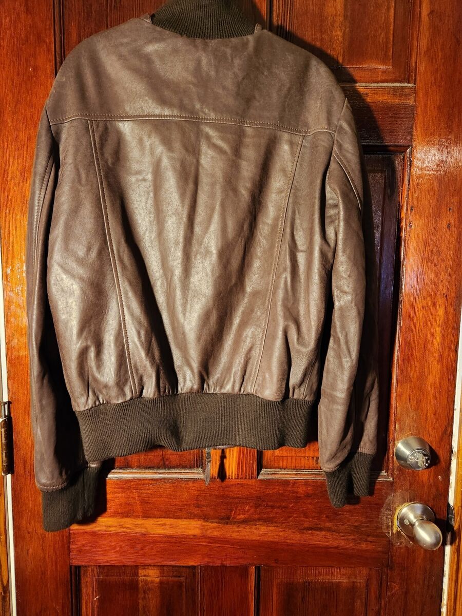 ITALY MADE 100% Genuine Leather Jacket Brown Bomber Vera ITALY MADE 100% Genuine Leather Jacket Brown Bomber Vera