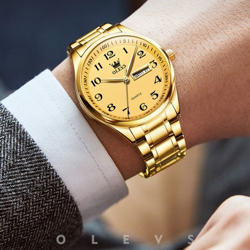 OLEVS Quartz Watch Stainless Steel Calendar Week Couples Wristwatches - 第 7/27 張圖片