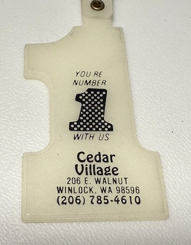 Vintage Winlock Washington Cedar Village City Shopping Center Area Keychain