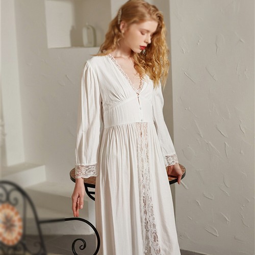Cotton Elegant Nightgown Sleepwear 