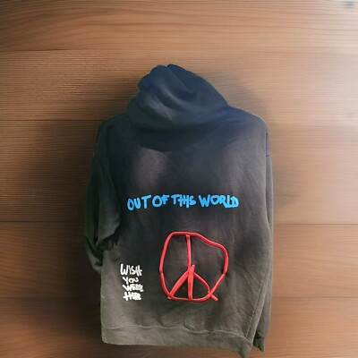 Travis Scott Astroworld World Peace Hoodie Black Men's Size LG Cactus Jack 