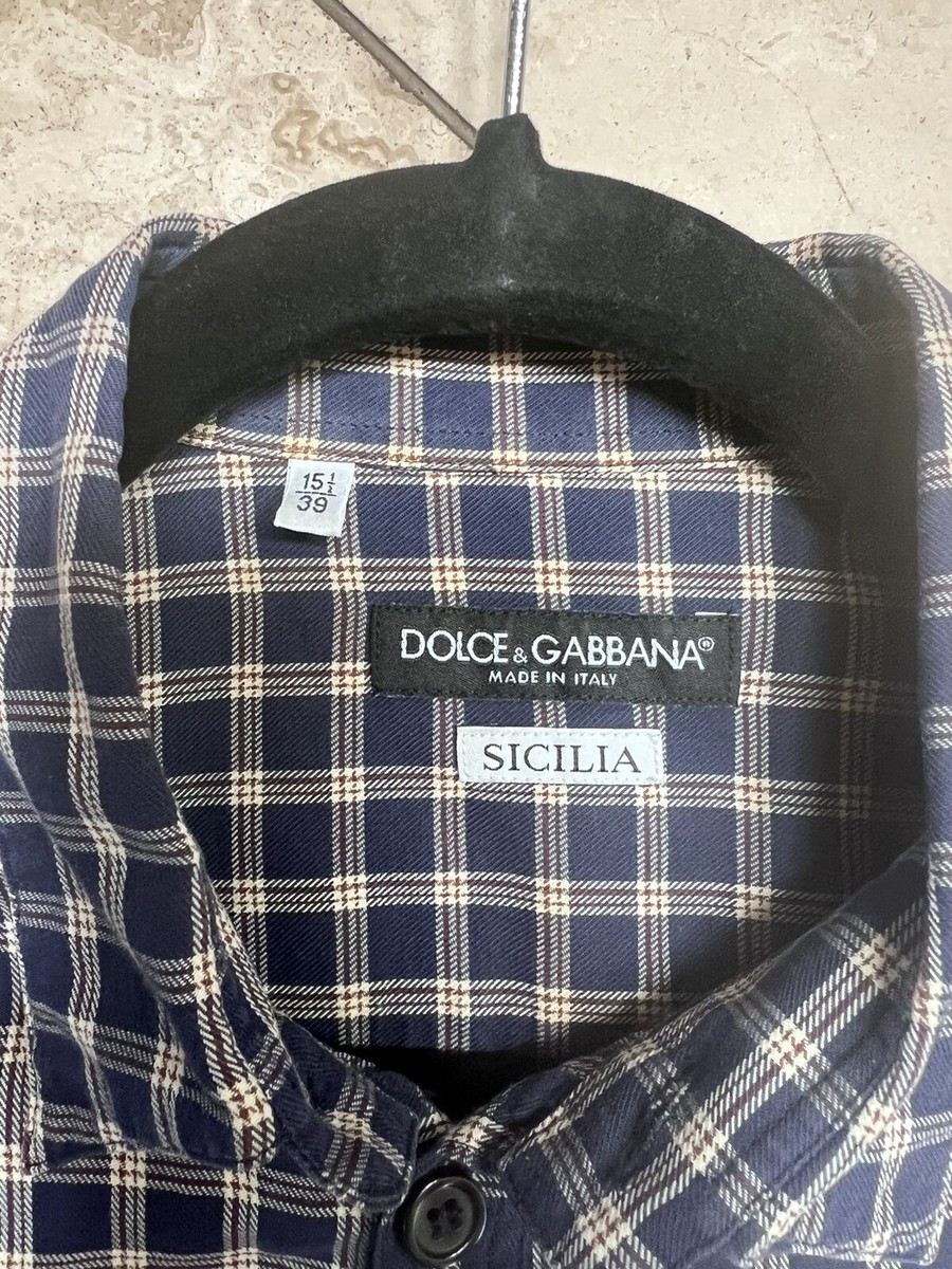 DOLCE&GABBANA シェルボタン付き デニムシャツ SICILIAライン 【公式