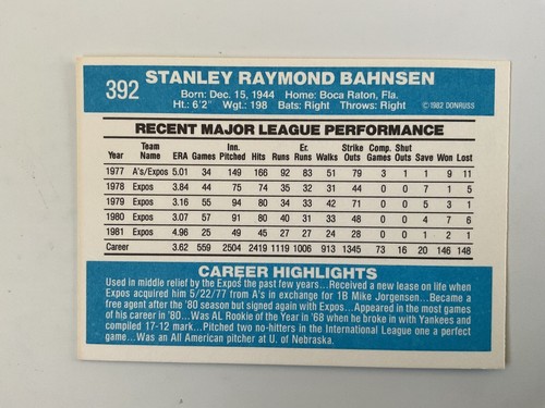 Donruss Baseball 1982 #275-499 descuento múltiple eliges envío gratuito agosto 2025 - Imagen 229 de 427