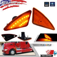 FULL LED Amber Side Marker Lights Set For 2008-2021 Kenworth T660 T170 T270 T370