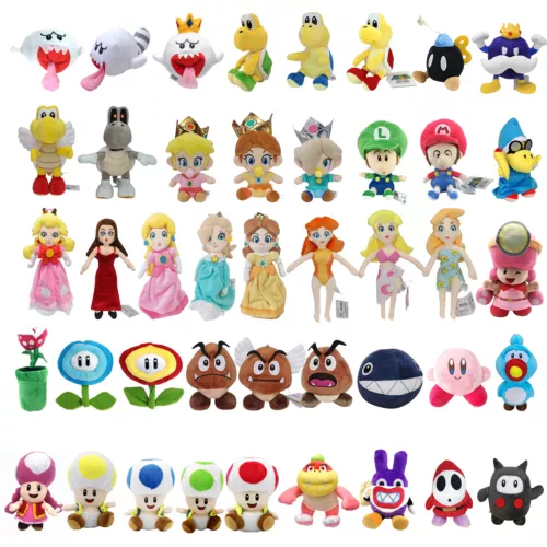 Peluche Super Mario Bros Peachette Ninji Baby Peach Boo crapaud bleu Goomba Kriby