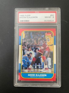 PSA 8 86/87 Fleer Hakeem Olajuwon RC. #82