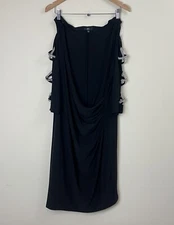 MSK Women’s Black Dress With Rhinestone  Sleeves Size 2X