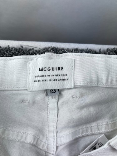 McGuire Jeans Womens 27 Flare Mid Rise 34" Inseam Stretch Denim Distress White - Picture 6 of 17