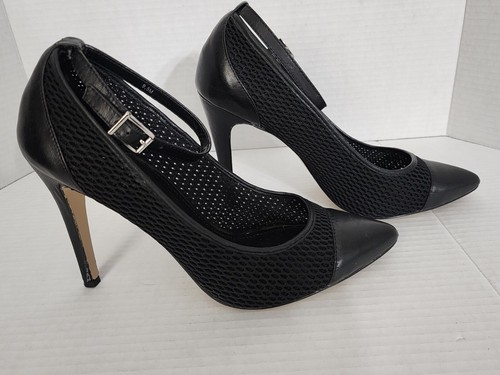 BCBG Generation Womens Kassia Pumps Size 9.5 Black Pointy Toe Mesh Slip On - Picture 3 of 9