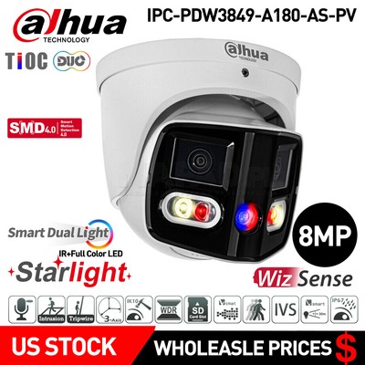 Dahua IPC-PDW3849-A180-AS-PV 8MP Panoramic 2-Way Talk TiOC PoE SMD IP Camera Lot