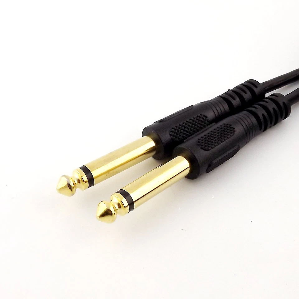 Gold 6.35mm 1/4" Stereo Male to Dual 6.35mm Mono Male Audio Adapter Cable 1.5m - Image 4 of 4