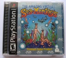 The Amazing Virtual Sea-Monkeys for Sony PlayStation 1 PS1, Disk, Case & Booklet