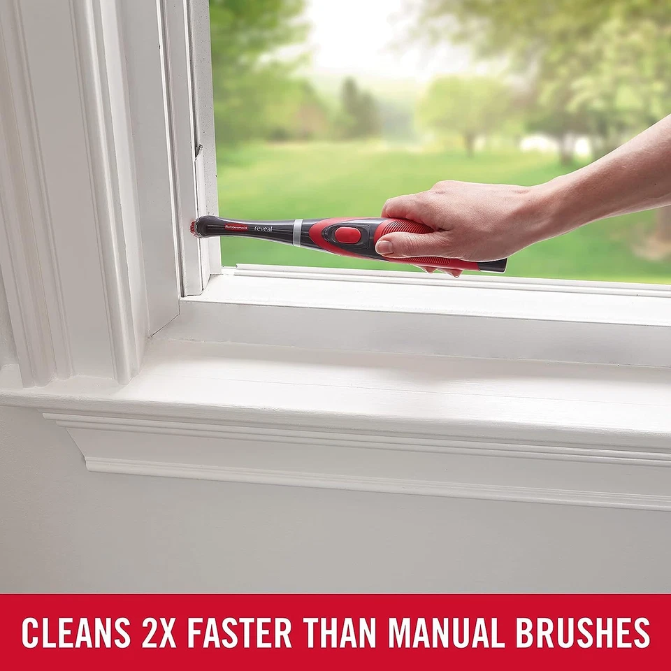 Rubbermaid Reveal Cordless Battery Power Scrubber, Gray/Red, Red/Gray  - Image 2 of 4