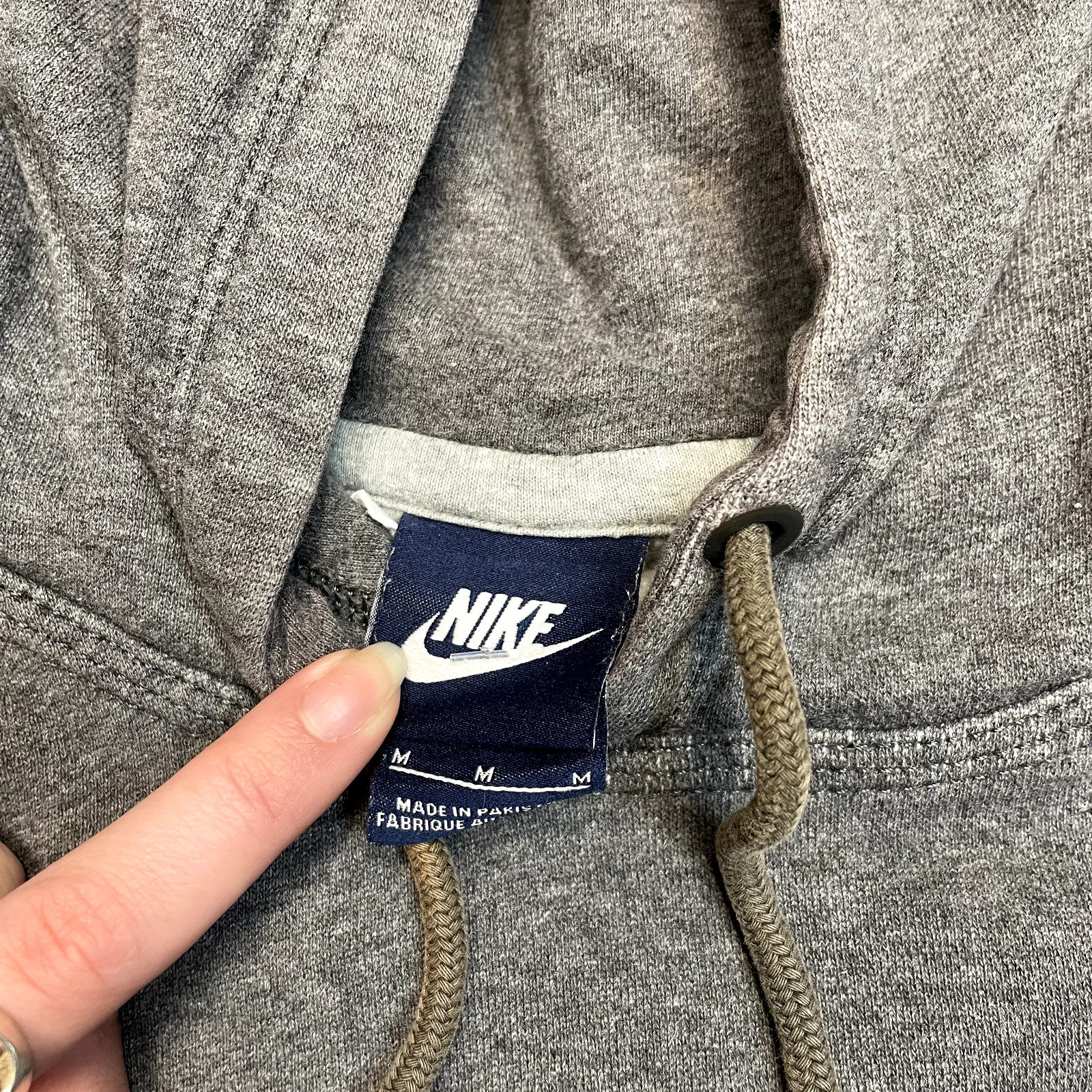 Nike Hoodie Mens Vintage Y2K Small Swoosh Pull Over Sweatshirt, Grey, Medium image 9