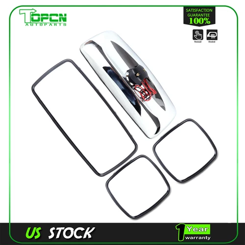 4PCS Set Main Heated + Wide Heated Mirror For 10-16 Freightliner M2 Columbia 106