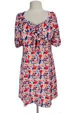 Freedom Of Fashion Women Junior Size XL Pink Floral Mini Dress Cap Sleeve