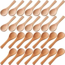 30 Pcs Small Wooden Spoons Mini Tasting Spoons for Spice Jars Coffee Tea Sugar