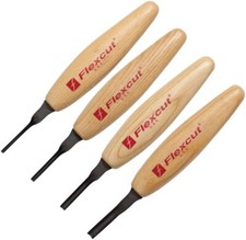 Flexcut Shallow U-Gouge Micro Tool Set 1.75"Carbon Steel Blade Wood Handle MT400