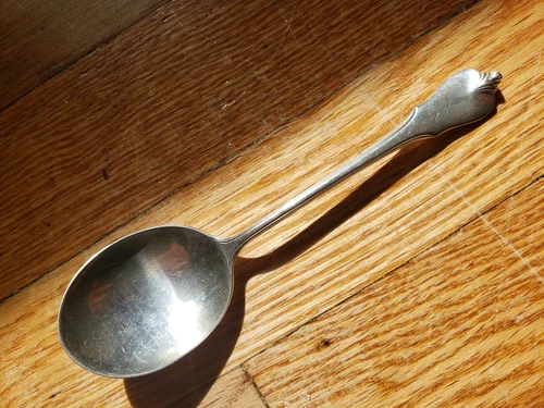 ANTIQUE VINTAGE COLLECTIBLE ROUND SPOON 6" WALLACE STERLING SILVER -