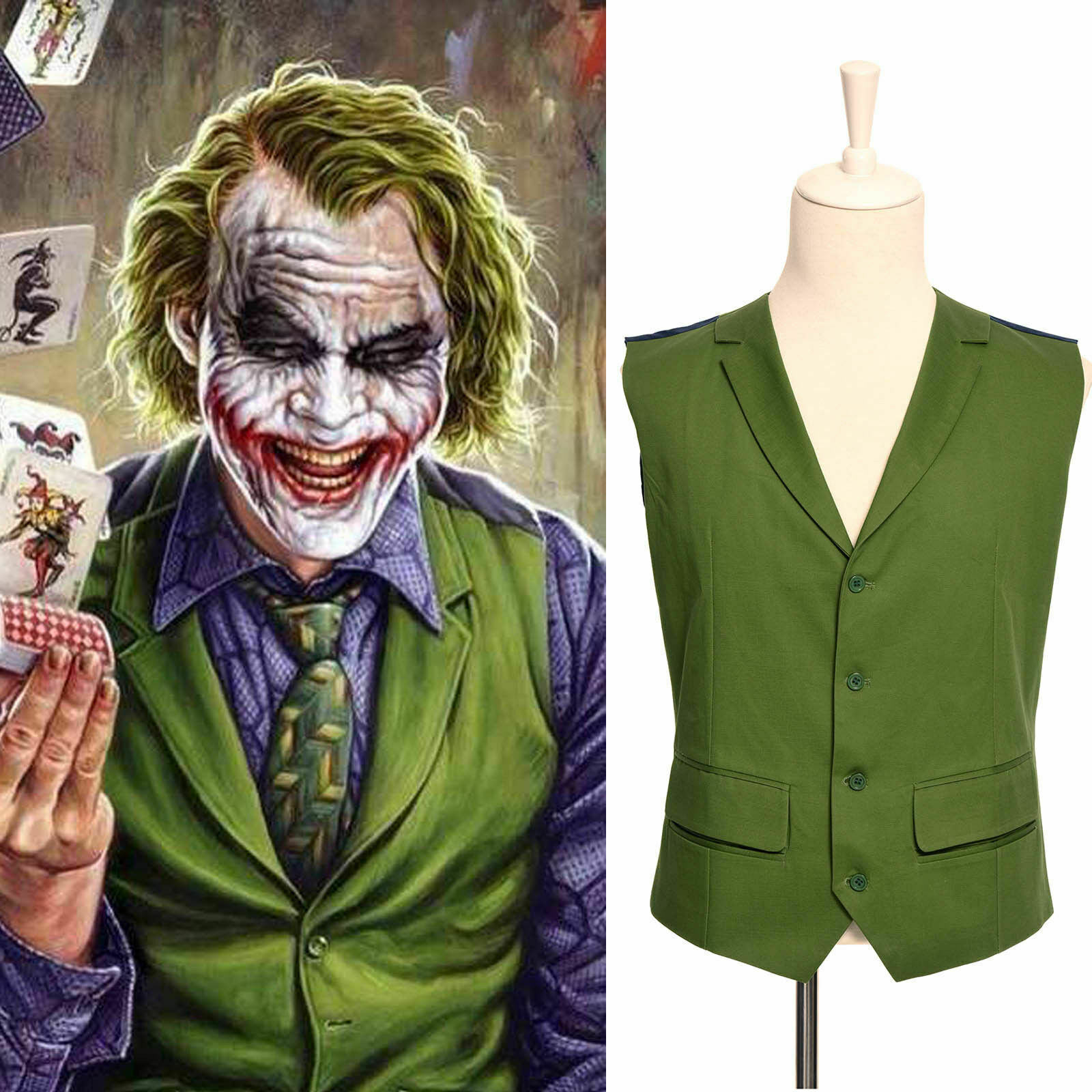 Batman Joker Vest Popular Party Waistcoat Green Cosplay Costume
