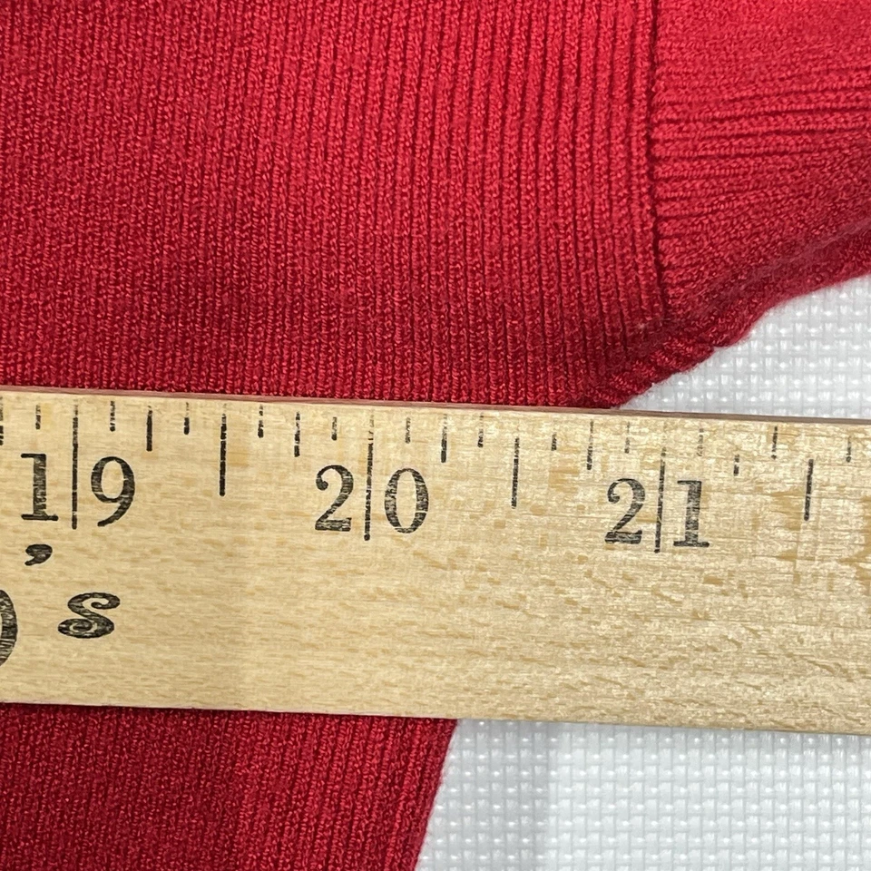 Suéter Jersey Karen Millen S Rojo Corto Acanalado Elástico Festoneado Fiesta de Navidad Foto 4 de 4