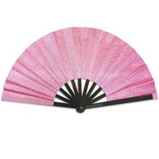 Pink Glitter XL Hand Fan Boots on the Ground Line Dance Festival Rave