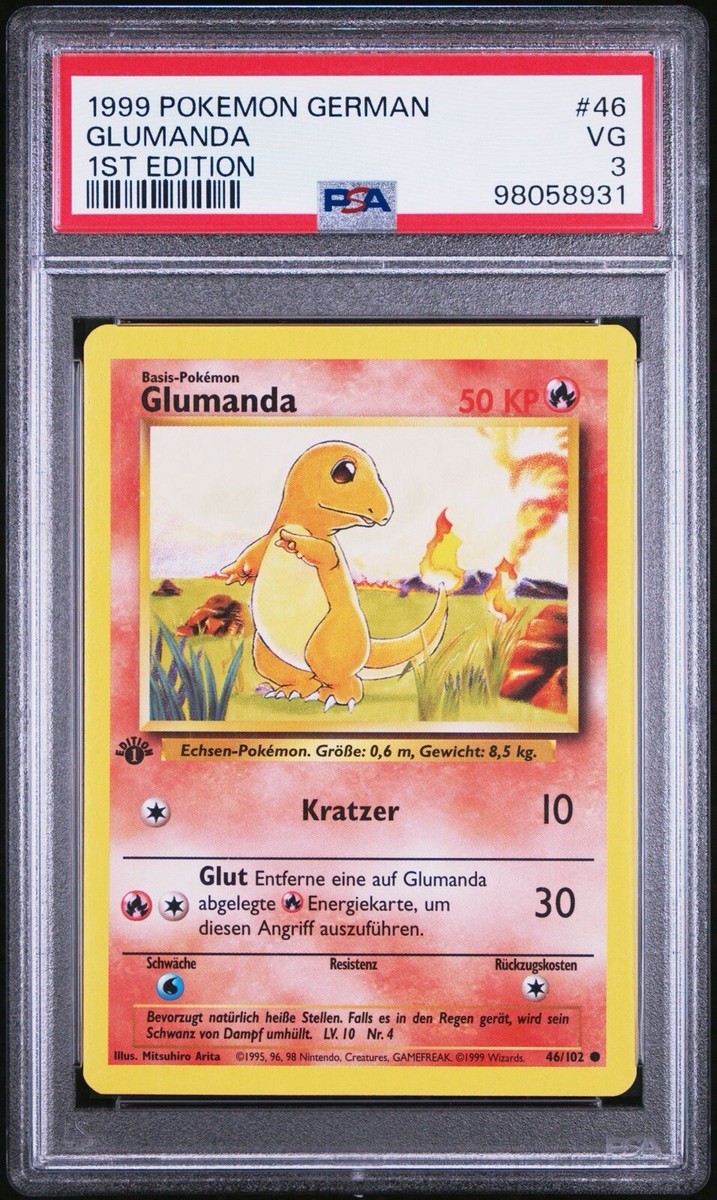 1999 Pokemon Base Set #46 GLUMANDA CHARMANDER 1st Edition PSA 3