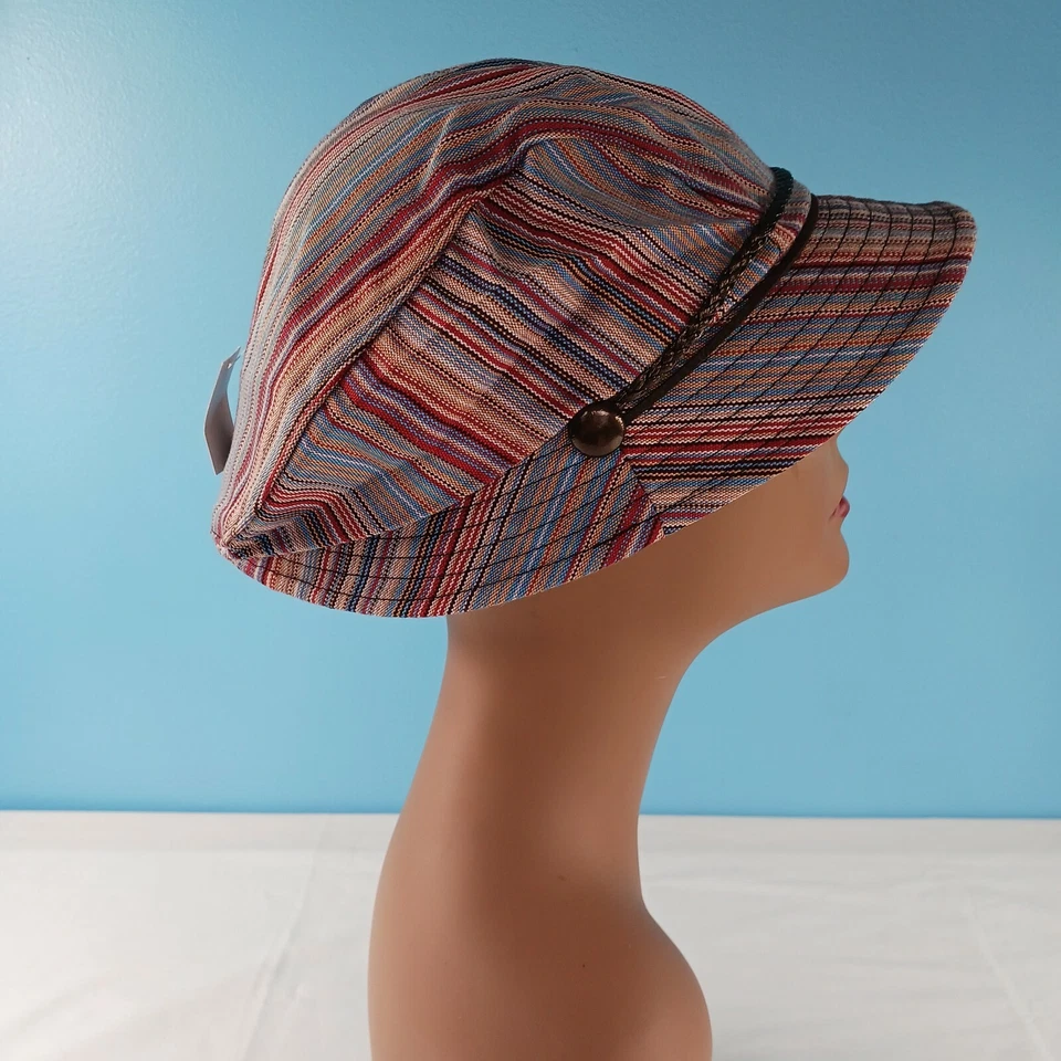 Sombrero cubo Cloche rosa cosquillas para mujer pequeño 6 rayas multicolor rosa rosa Foto 4 de 4