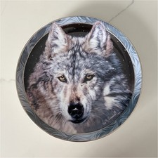 Assiette collector porcelaine loup des neiges minuit Vivi K. Crandall édition limitée
