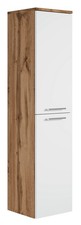 Badezimmerschrank Saturnus 35 x 35 x 130cm - Eiche Wei&szlig; - hoher H&auml;ngeschrank mit