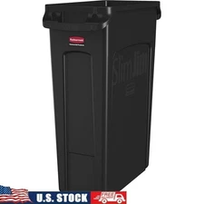 Heavy Duty Trash Can W/ Ergonomic Handles & Venting Channels Easy Bag Removal US