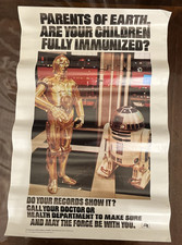 Original 1979 Star Wars Immunization PSA by CDC poster R2D2 C-3PO Movie
