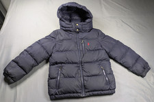 Polo Ralph Lauren Jacket Boys Small 8 Blue Puffer Duck Down Coat Quilted Hooded
