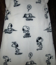 NWT Berkshire PEANUTS White/Black ALL ABOUT SNOOPY Throw Blanket 60x70 HAPPY