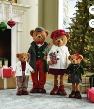 Member's Mark PLUSH BEAR FAMILY Set 4 Christmas Holiday Decorations SHIPS FAST