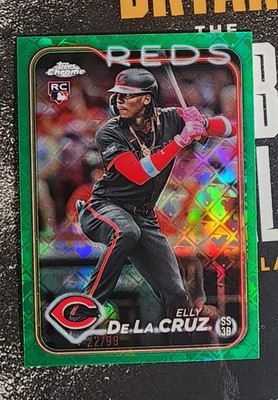 2024 Topps Chrome LogoFractor Elly De La Cruz RC Green /99 Reds #44