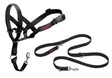 HALTI Headcollar Size 3, Black & HALTI Training Leash Size Large, Black Combi...