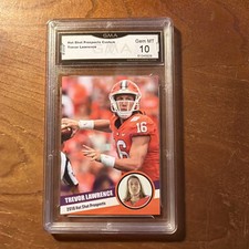 2018 TREVOR LAWRENCE - CLEMSON TIGERS - Rated Rookie Card GMA GEM MT 10!!. rookie card picture