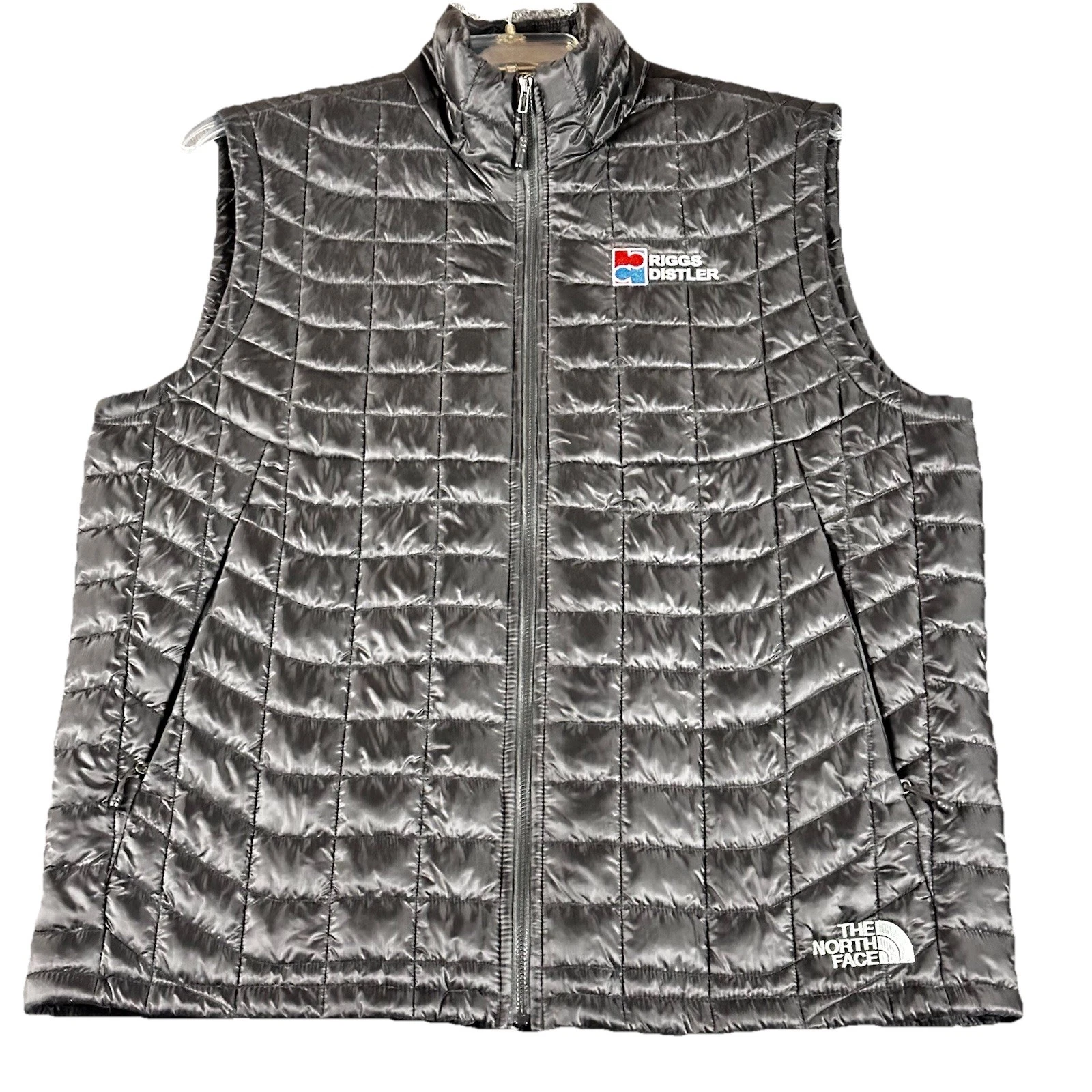 The North Face Vest Mens Large Black ThermoBall Eco Quilted TREKKER Embroidered
