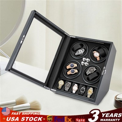 Automatic Watch Winder Box for 8 Watches with 5 Extra Watch Storage Display LED