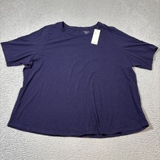 NWT Eileen Fisher 3X Round Neck Top Slubby Organic Cotton Jersey Minimal Basic