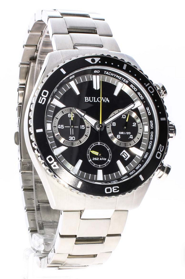 Bulova 98B298 Precisionist Chronograph Black Dial Stainless Steel