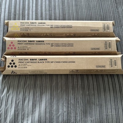 Genuine Ricoh Savin Lanier Toner YMB, MP C5501 MP C4501 + More, New, Sealed